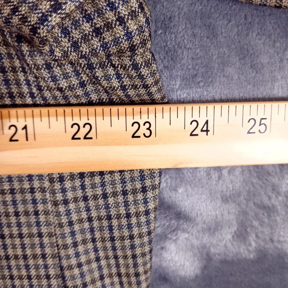 Burberrys of London Vintage Mens Blazer 46 Long Brown‎ Wool Cambridge Check 90s